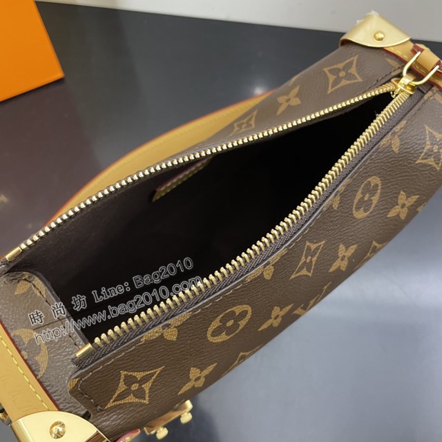 Lv路易威登2023專櫃新款Side Trunk小號手袋 LV老花黃皮單肩斜挎包 M46358 ydh5049